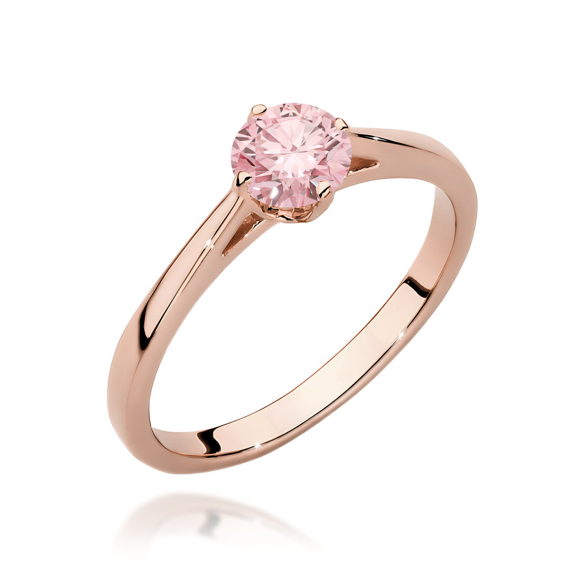 Inel Aur 14K cu Diamant Roz de Laborator 0.50 ct