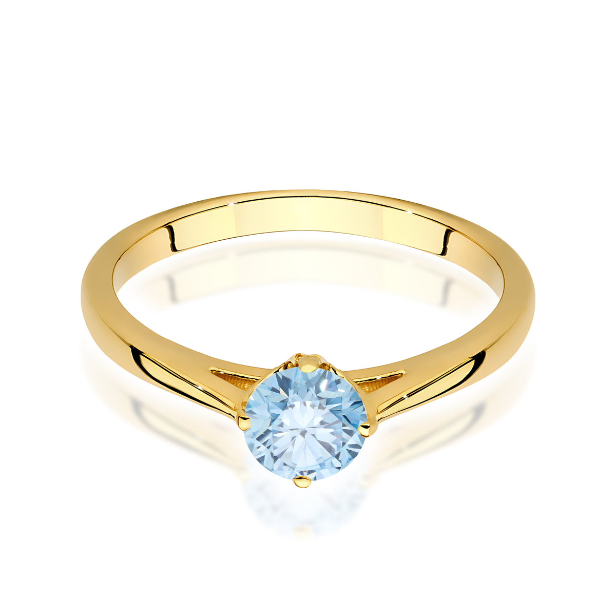 Inel Aur 14K cu Diamant Albastru de Laborator 0.50 ct