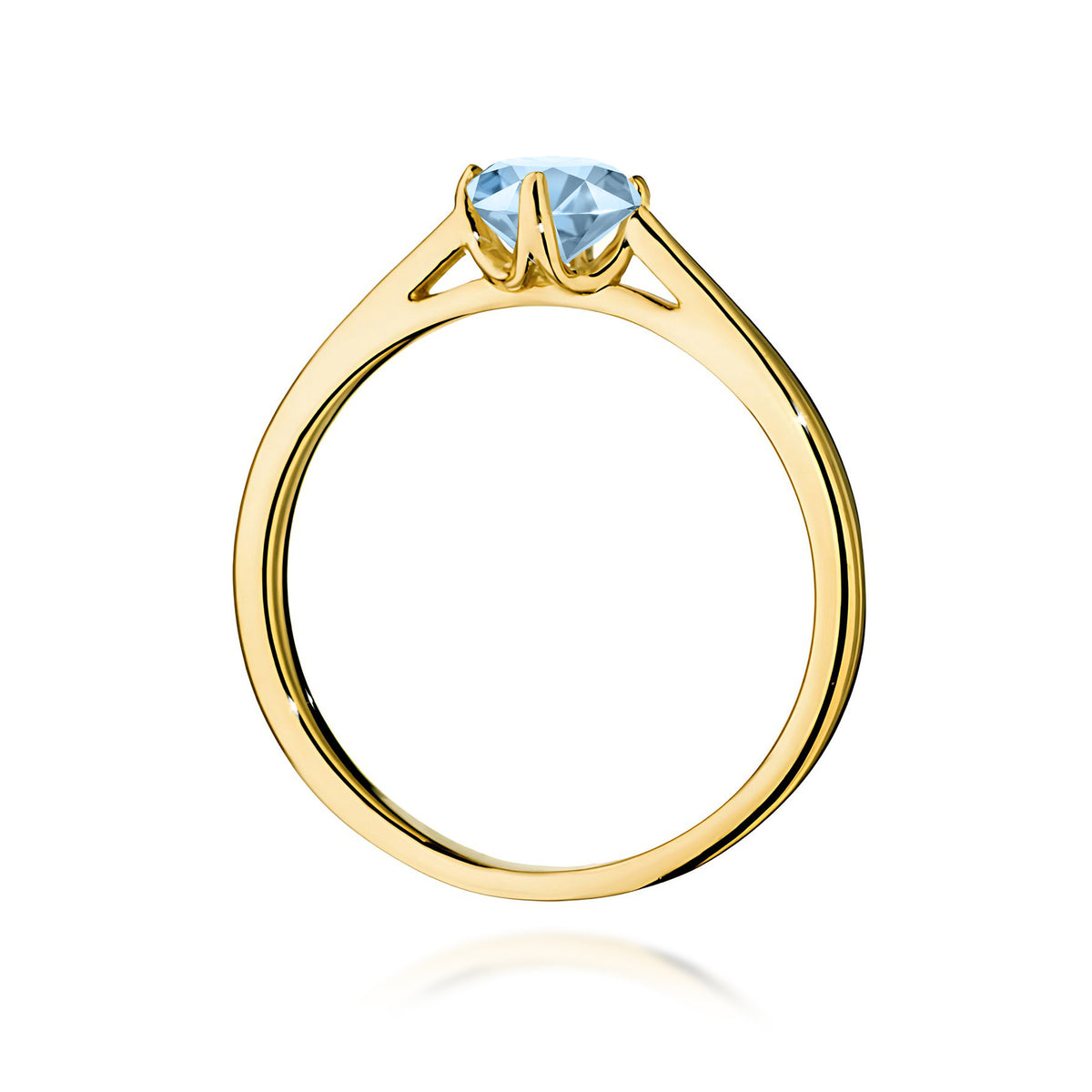 Inel Aur 14K cu Diamant Albastru de Laborator 0.50 ct