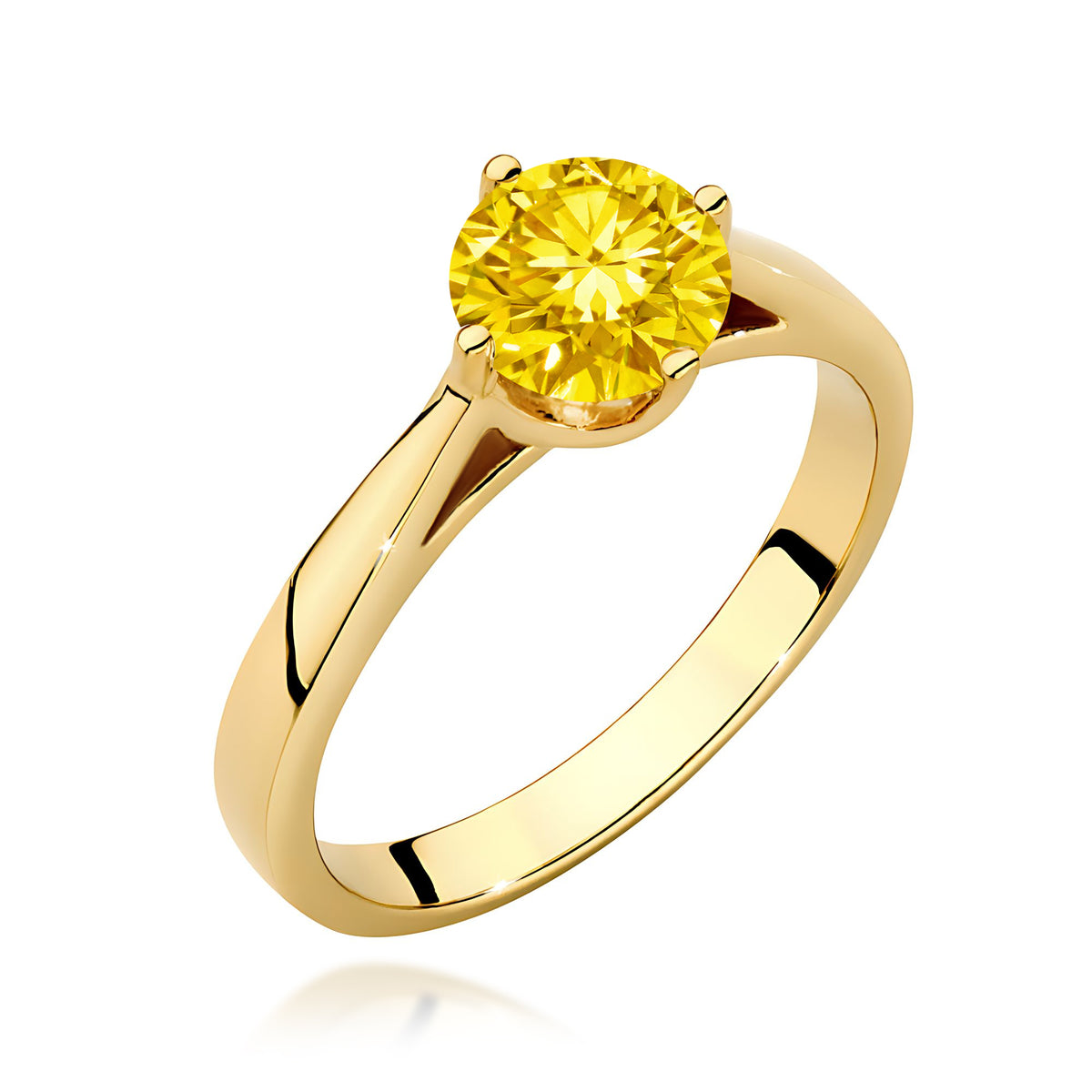 Inel Aur 14K cu Diamant Galben de Laborator 1.00 ct