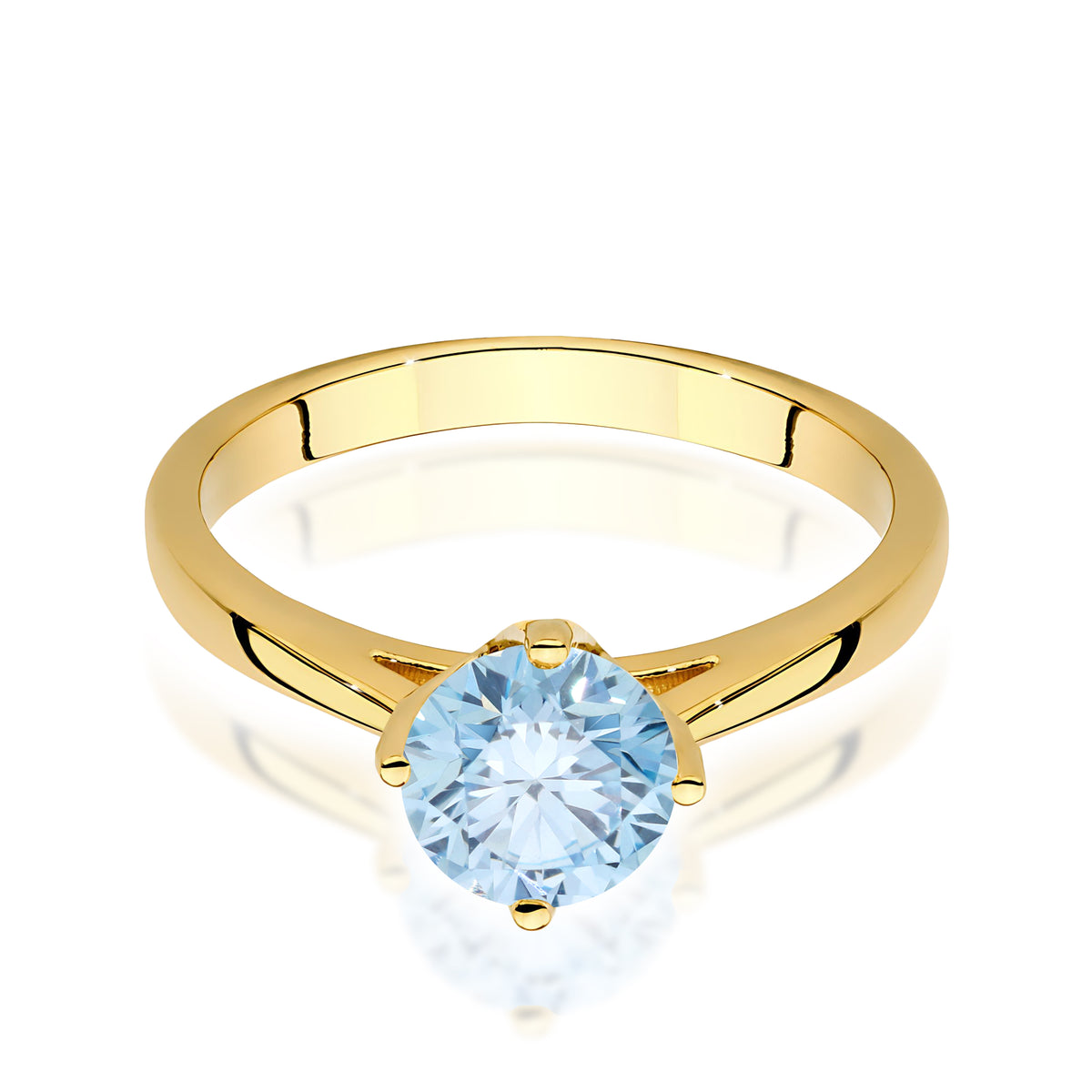 Inel Aur 9K cu Diamant Albastru de Laborator 1.00 ct