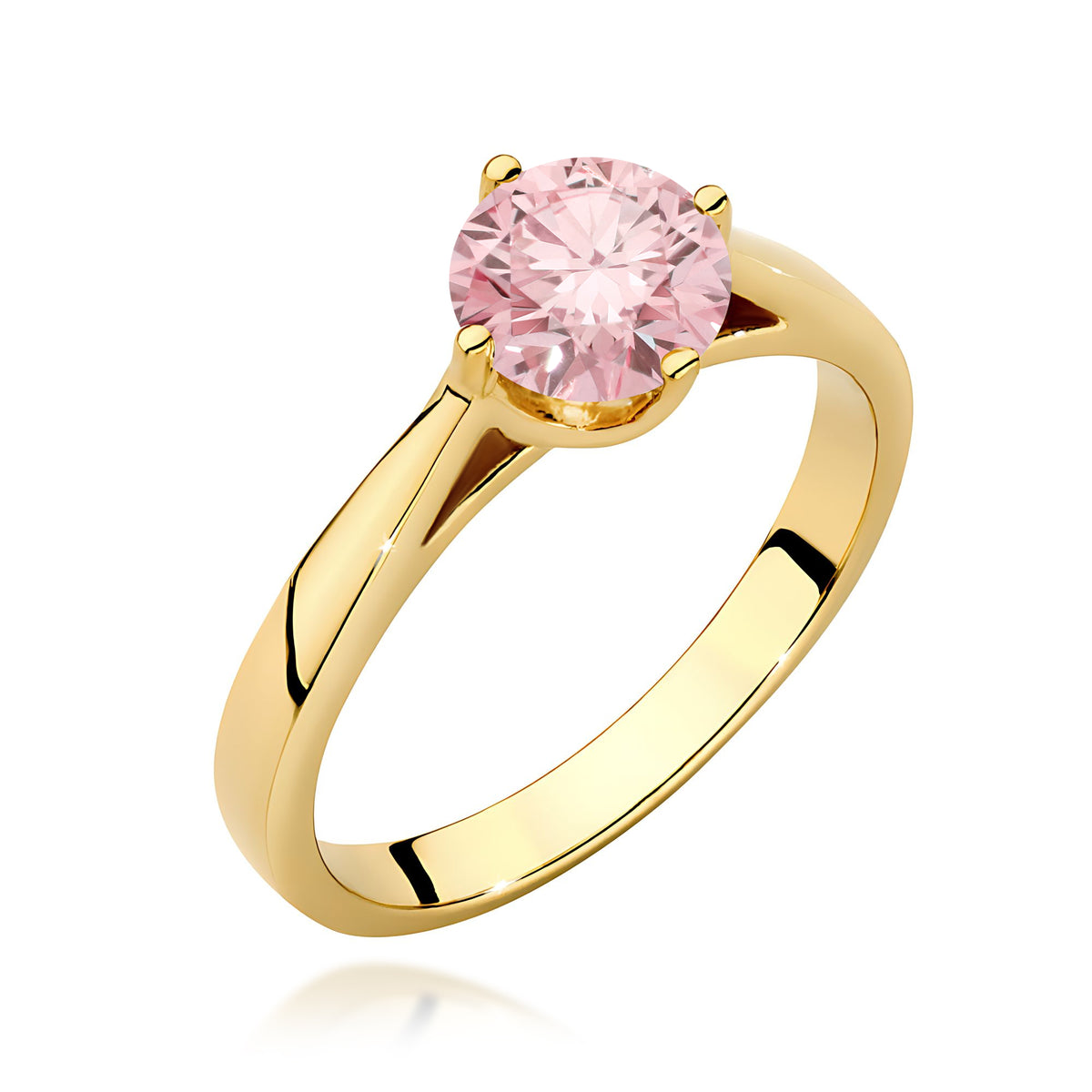 Inel Aur 9K cu Diamant Roz de Laborator 1.00 ct