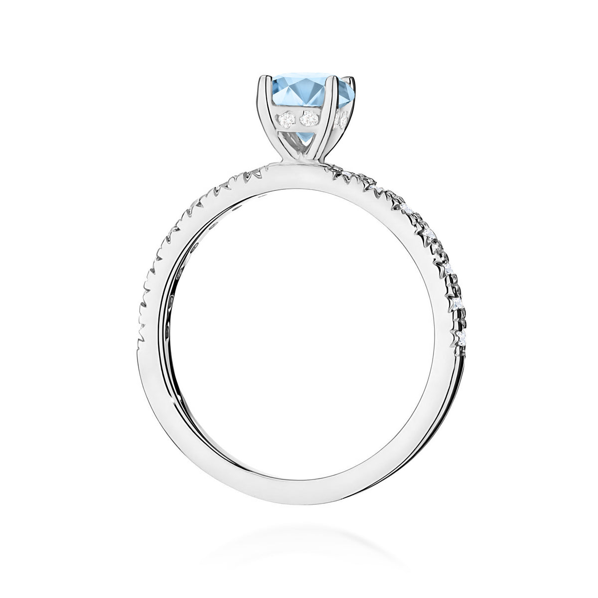 Inel Aur 14K cu Diamante Albastru de Laborator 0.74 ct