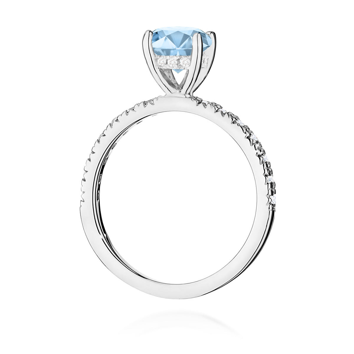 Inel Aur 14K cu Diamante Albastru de Laborator 1.26 ct