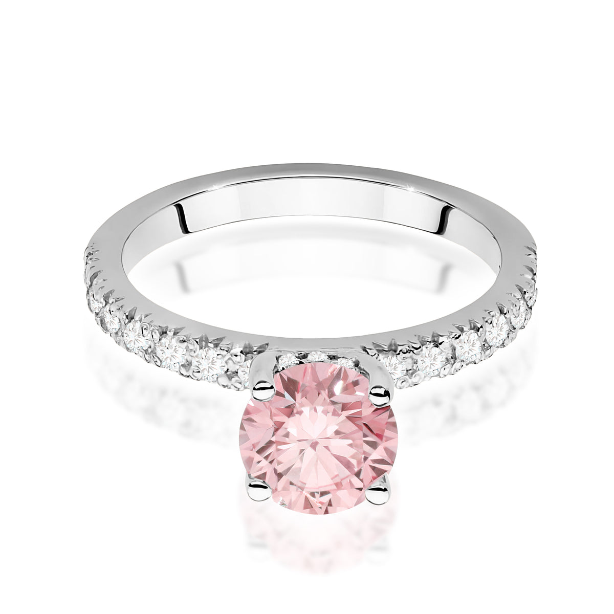 Inel Aur 14K cu Diamante Roz de Laborator 1.26 ct