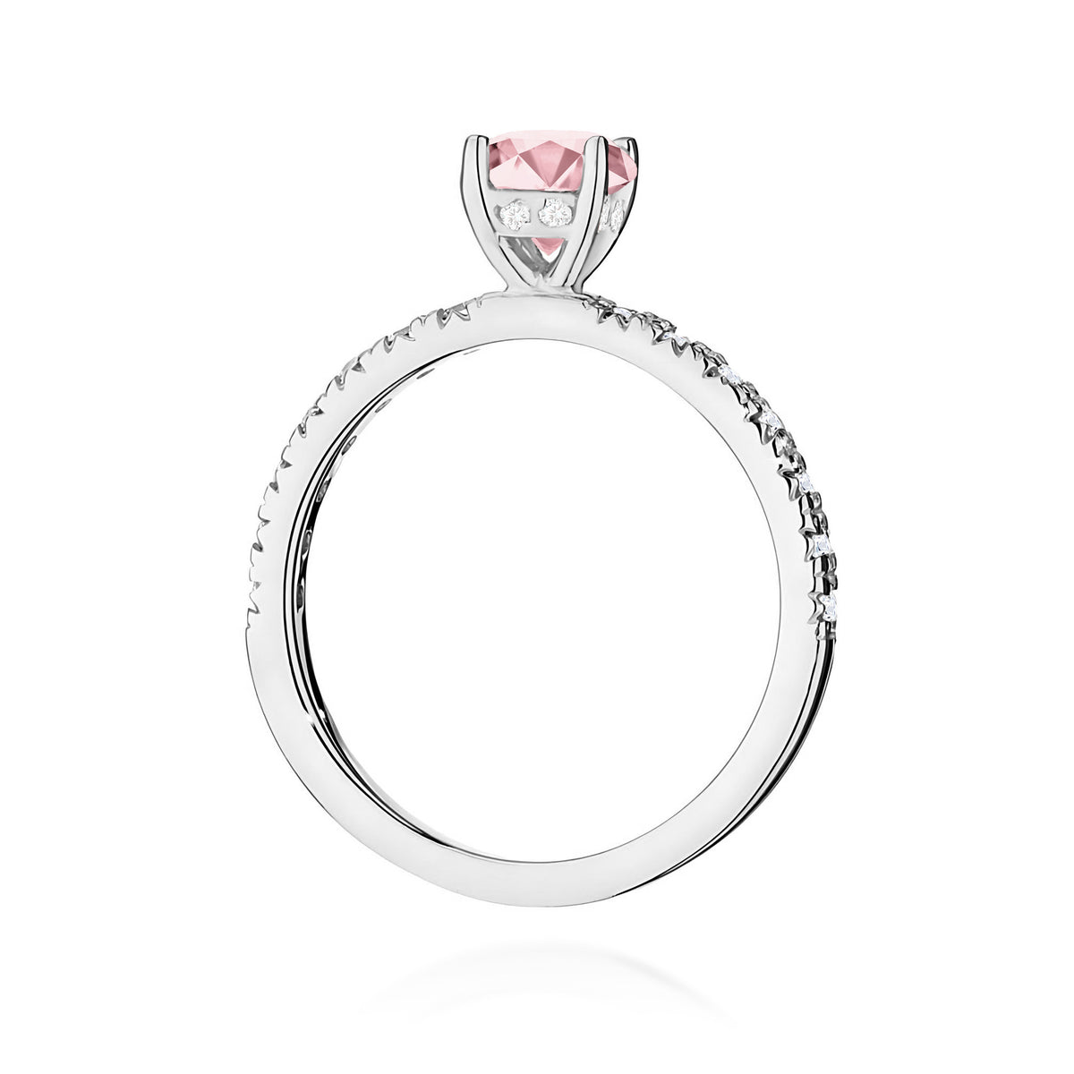 Inel Aur 9K cu Diamante Roz de Laborator 0.74 ct