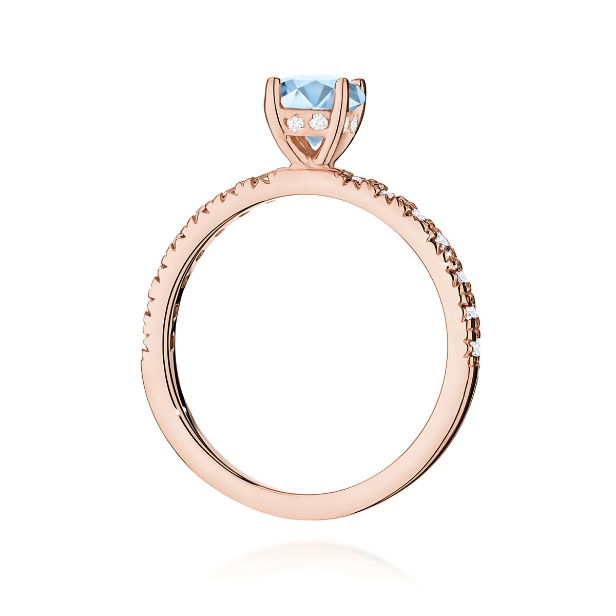 Inel Aur 14K cu Diamante Albastru de Laborator 0.74 ct
