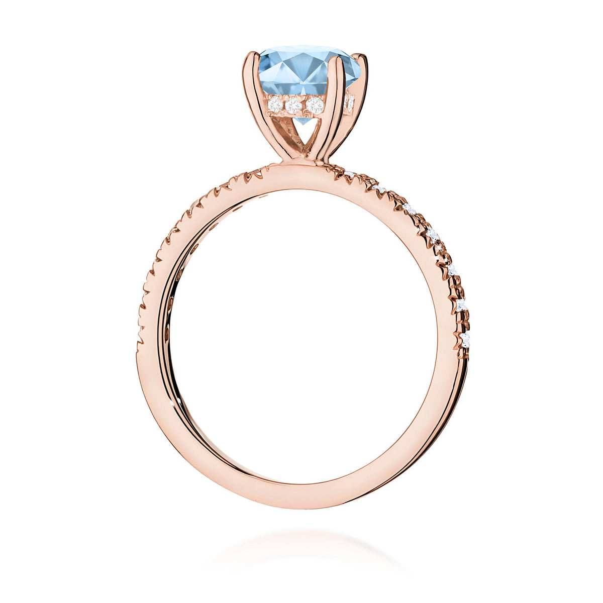 Inel Aur 14K cu Diamante Albastru de Laborator 1.26 ct