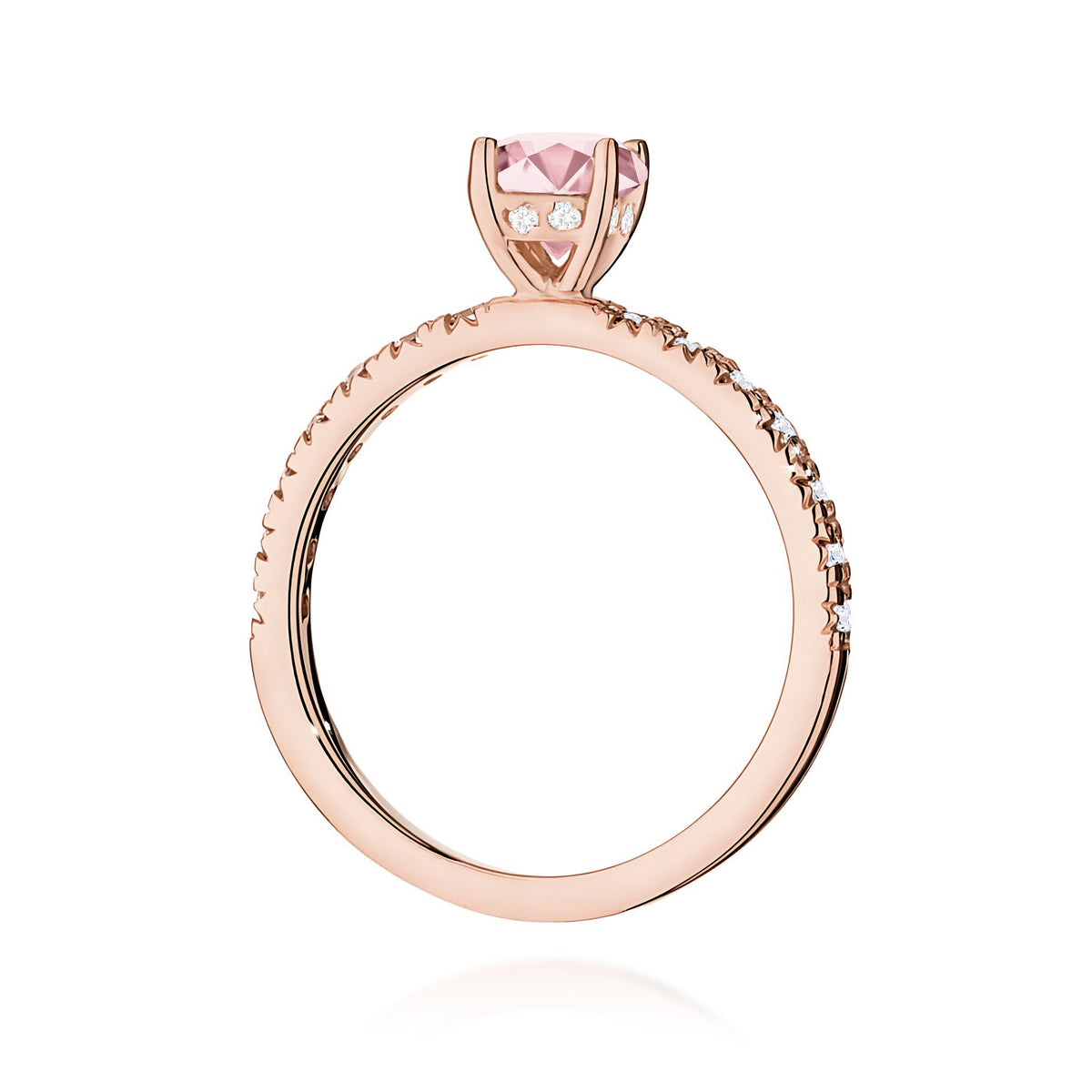 Inel Aur 14K cu Diamante Roz de Laborator 0.74 ct