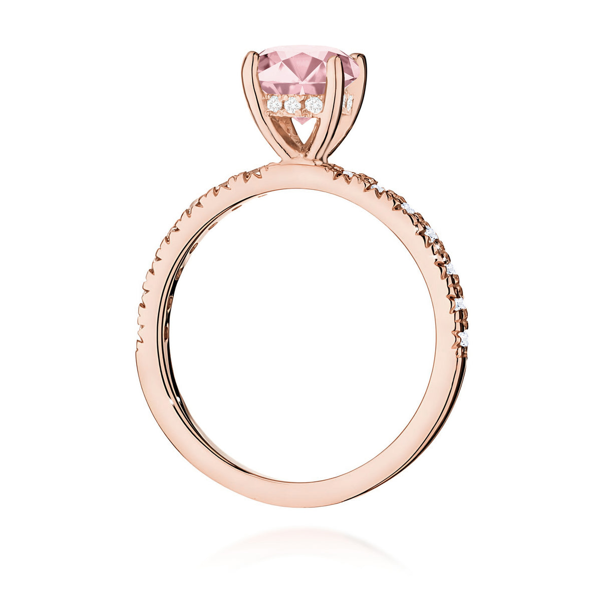 Inel Aur 14K cu Diamante Roz de Laborator 1.26 ct