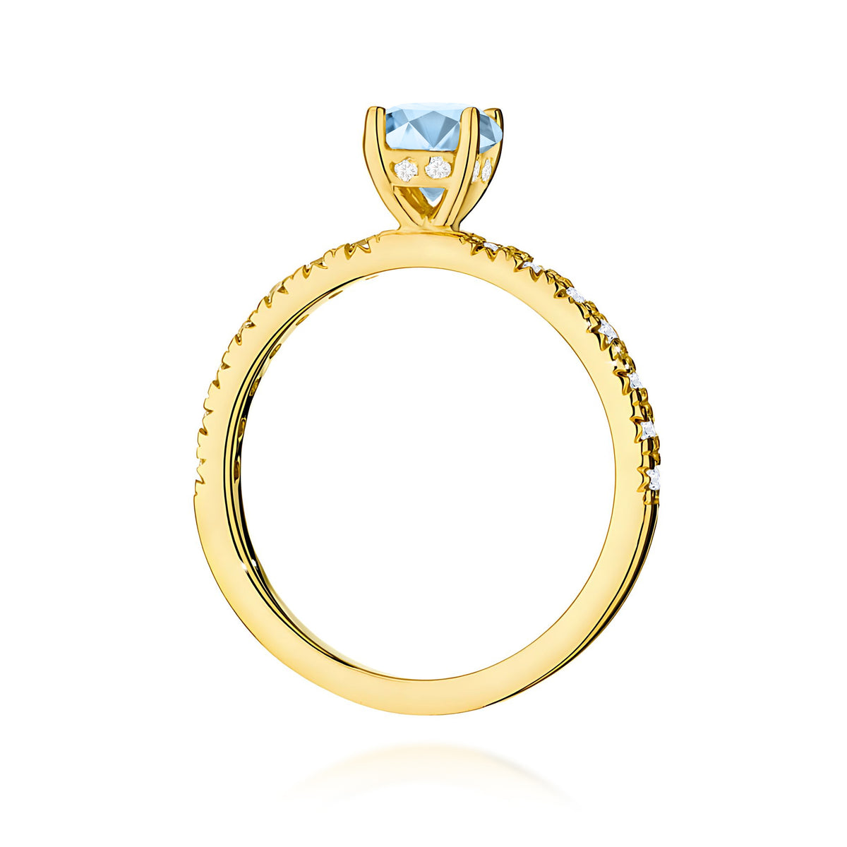 Inel Aur 14K cu Diamante Albastru de Laborator 0.74 ct