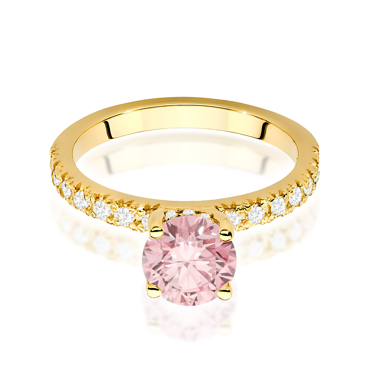 Inel Aur 14K cu Diamante Roz de Laborator 1.26 ct