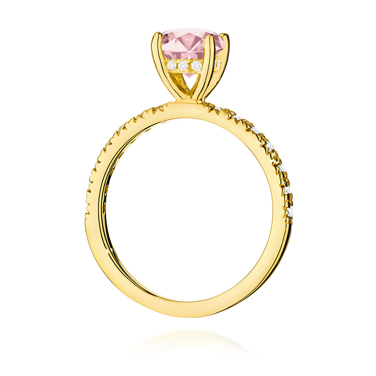 Inel Aur 14K cu Diamante Roz de Laborator 1.26 ct