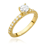Inel Aur 9K cu Diamante Naturale 0.74 ct