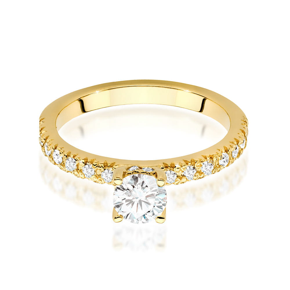 Inel Aur 9K cu Diamante Naturale 0.74 ct