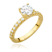 Inel Aur 9K cu Diamante Naturale 0.96 ct