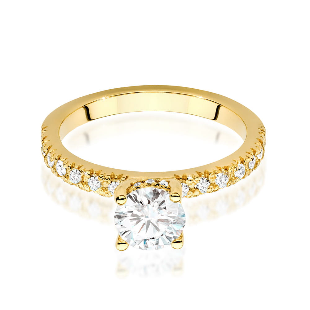 Inel Aur 9K cu Diamante Naturale 0.96 ct