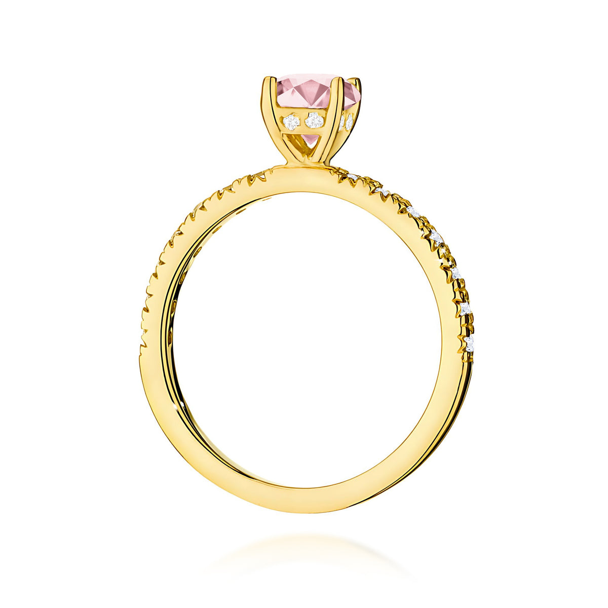 Inel Aur 9K cu Diamante Roz de Laborator 0.74 ct