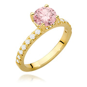 Inel Aur 9K cu Diamante Roz de Laborator 1.26 ct
