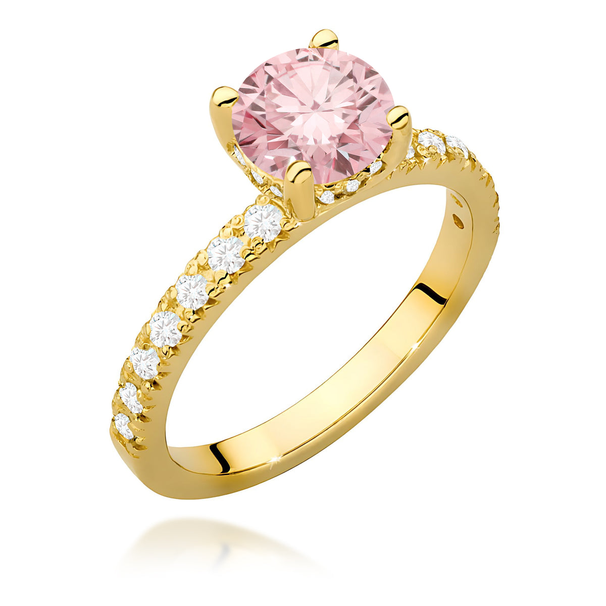 Inel Aur 9K cu Diamante Roz de Laborator 1.26 ct