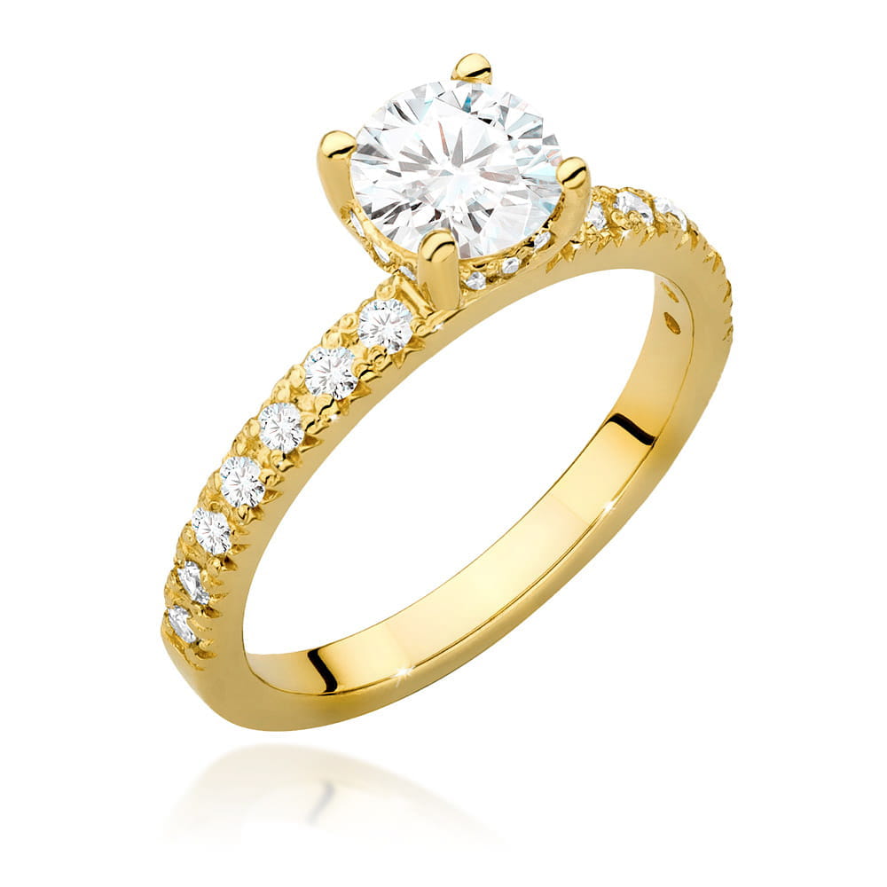 Inel Aur 9K cu Diamante de Laborator 0.96 ct