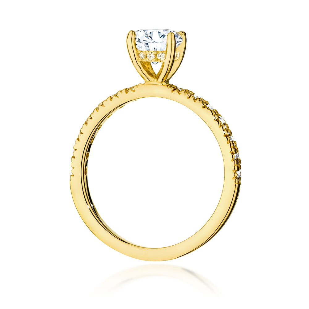 Inel Aur 9K cu Diamante de Laborator 0.96 ct