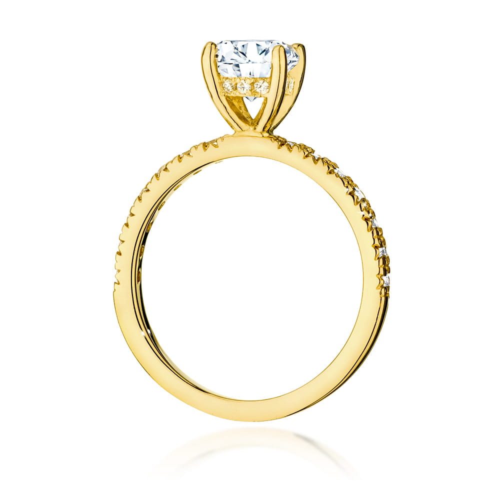 Inel Aur 9K cu Diamante de Laborator 1.26 ct