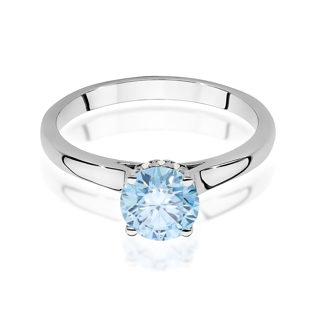 Inel Aur 9K cu Diamante Albastru de Laborator 1.07 ct