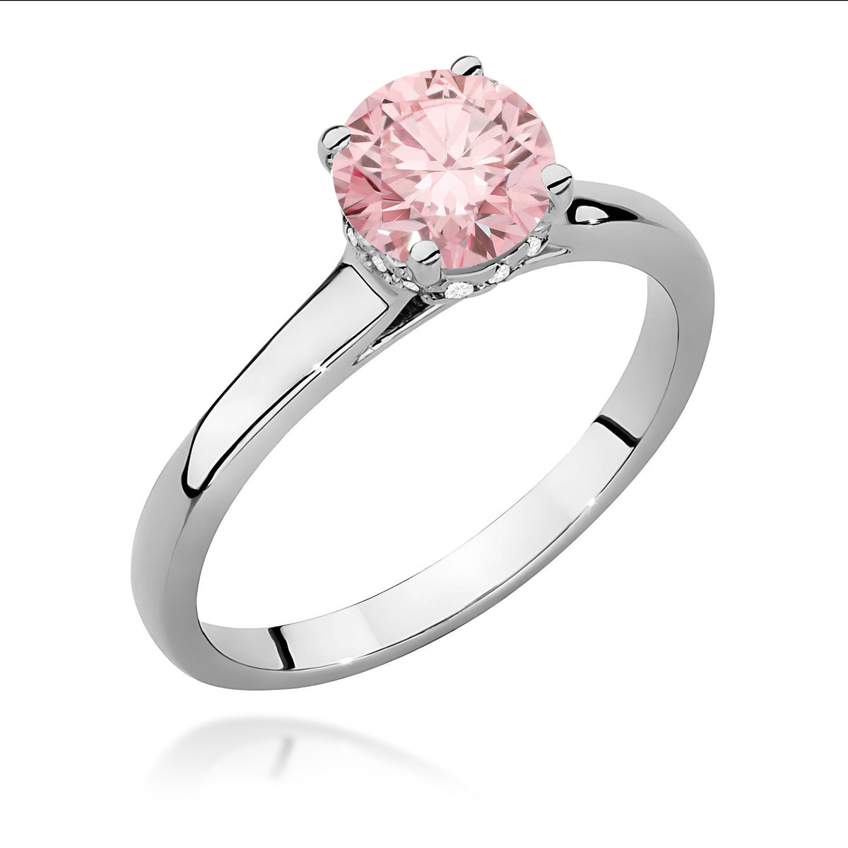 Inel Aur 9K cu Diamante Roz de Laborator 1.07 ct