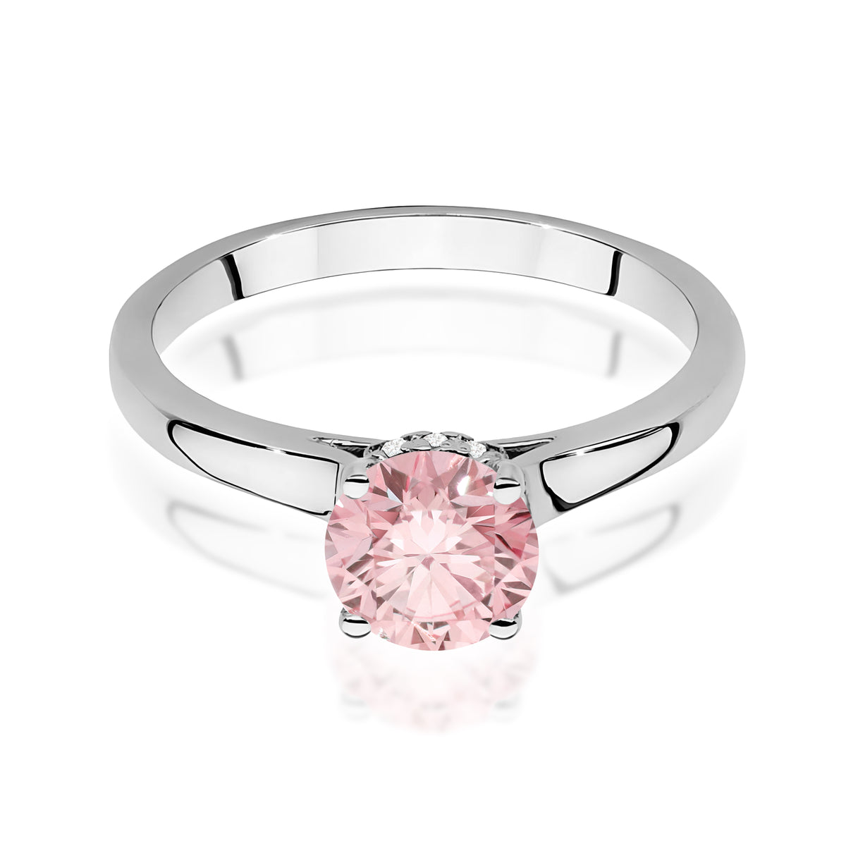 Inel Aur 9K cu Diamante Roz de Laborator 1.07 ct