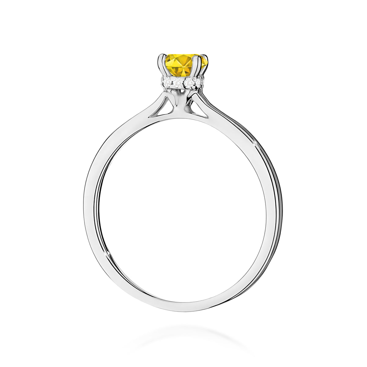 Inel Aur 9K cu Diamante Galben de Laborator 0.56 ct