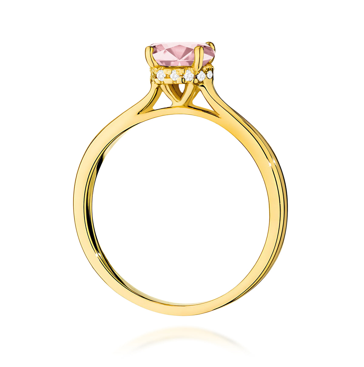 Inel Aur 9K cu Diamante Roz de Laborator 1.07 ct