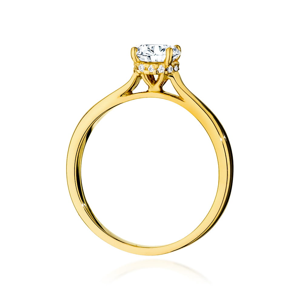 Inel Aur 9K cu Diamante de Laborator 0.76 ct