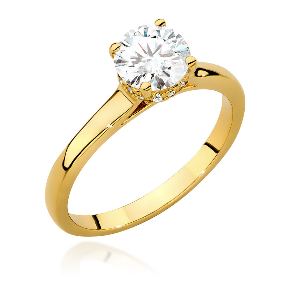 Inel Aur 9K cu Diamante de Laborator 1.06 ct