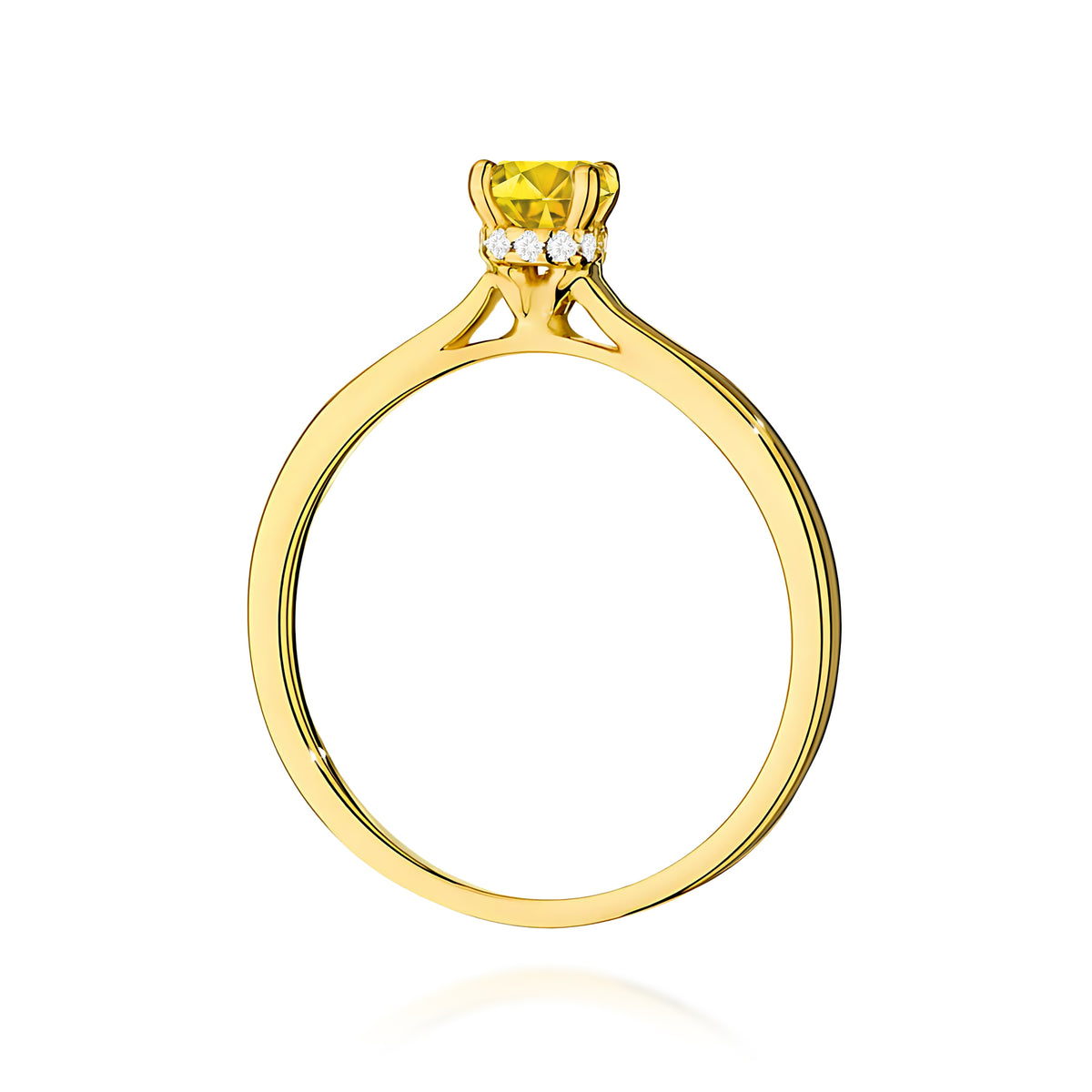 Inel Aur 9K cu Diamante Galben de Laborator 0.56 ct