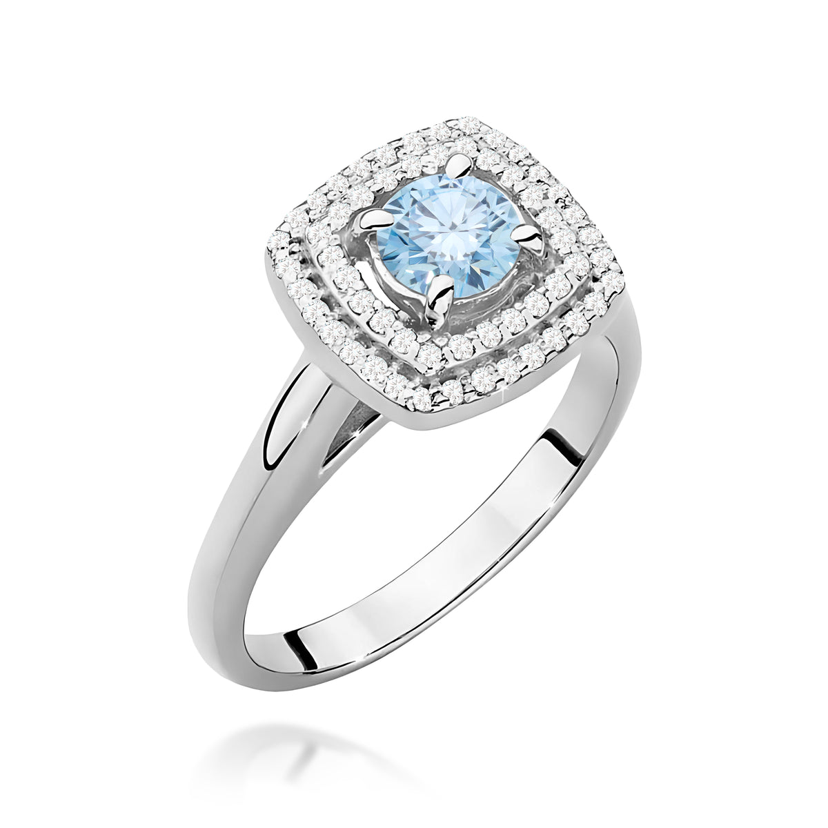 Inel Aur 14K cu Diamante Albastru de Laborator 0.78 ct