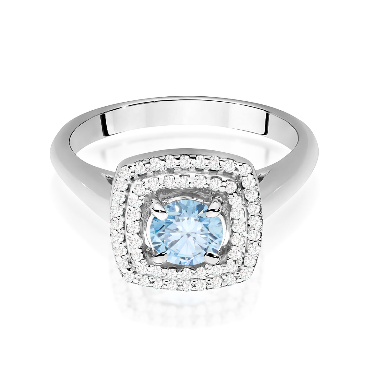 Inel Aur 14K cu Diamante Albastru de Laborator 0.78 ct