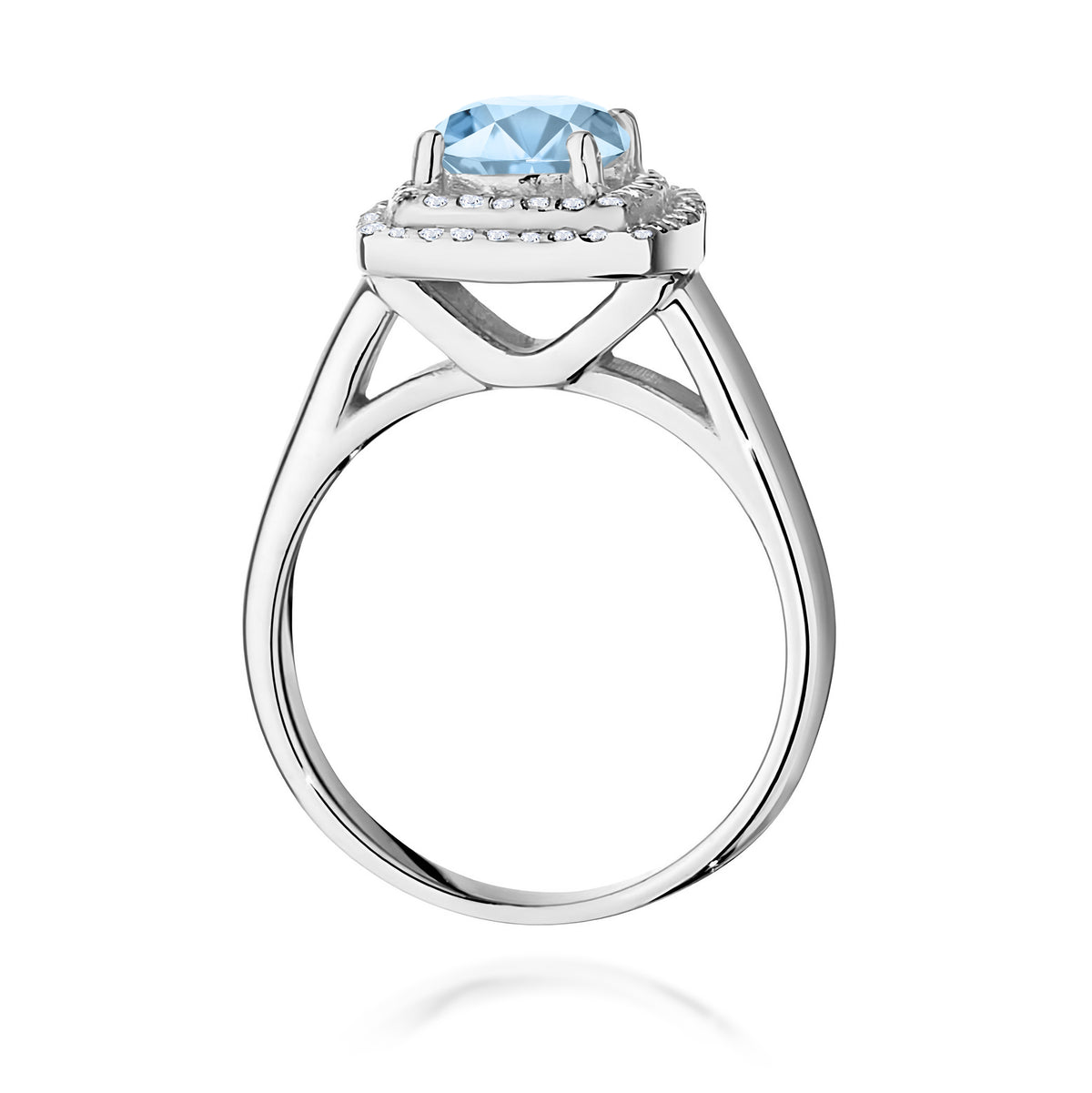 Inel Aur 14K cu Diamante Albastru de Laborator 1.28 ct