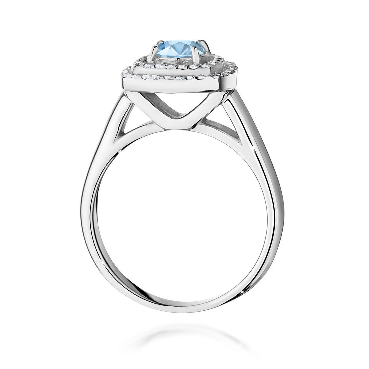 Inel Aur 9K cu Diamante Albastru de Laborator 0.78 ct