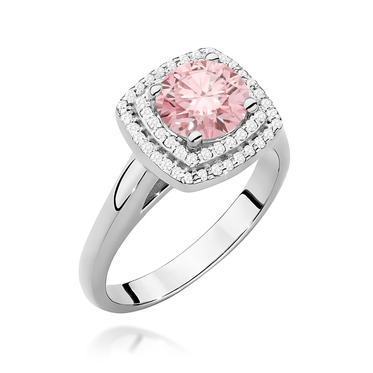 Inel Aur 9K cu Diamante Roz de Laborator 1.28 ct