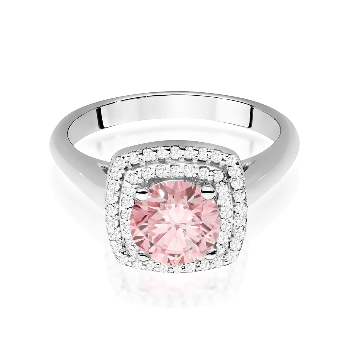 Inel Aur 9K cu Diamante Roz de Laborator 1.28 ct
