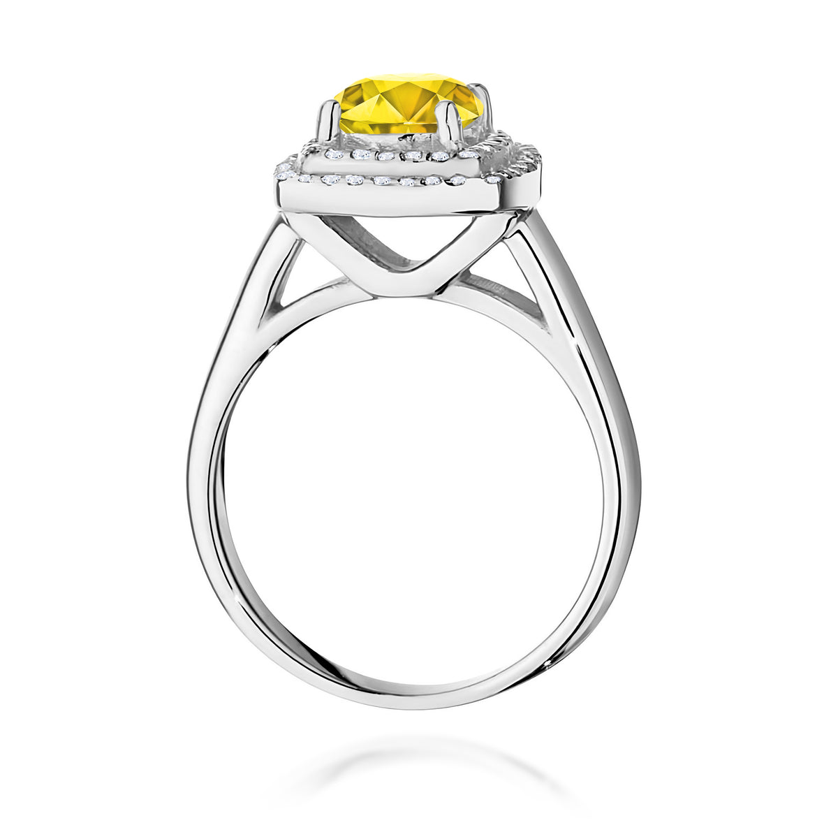 Inel Aur 9K cu Diamante Galben de Laborator 1.28 ct