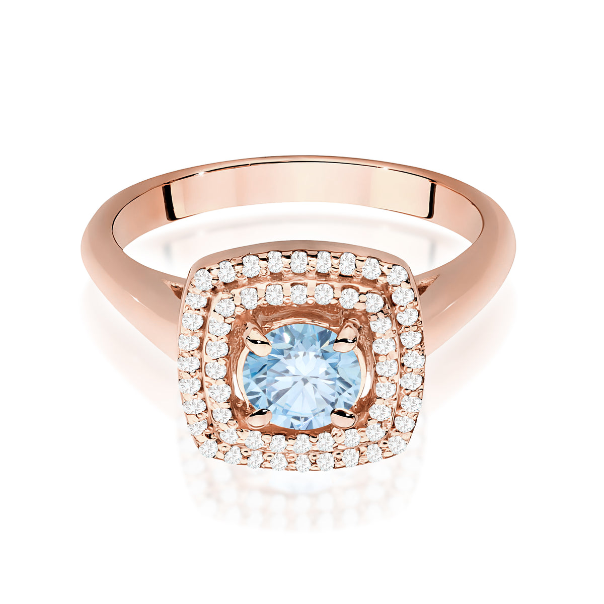 Inel Aur 14K cu Diamante Albastru de Laborator 0.78 ct
