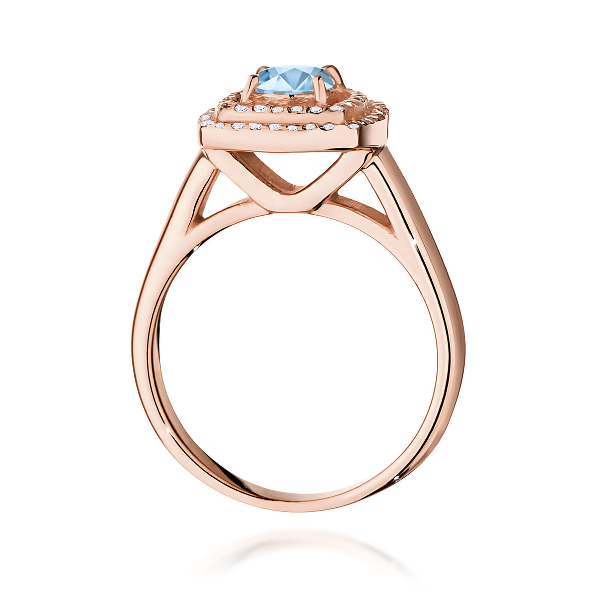 Inel Aur 14K cu Diamante Albastru de Laborator 0.78 ct