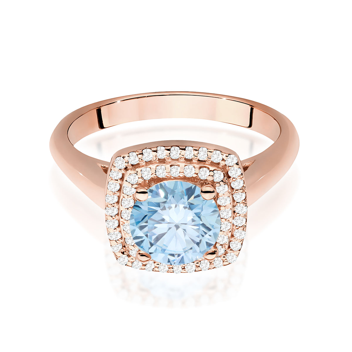 Inel Aur 14K cu Diamante Albastru de Laborator 1.28 ct