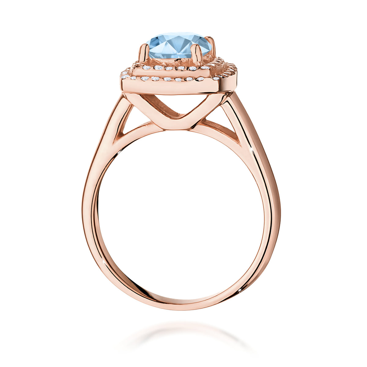 Inel Aur 14K cu Diamante Albastru de Laborator 1.28 ct