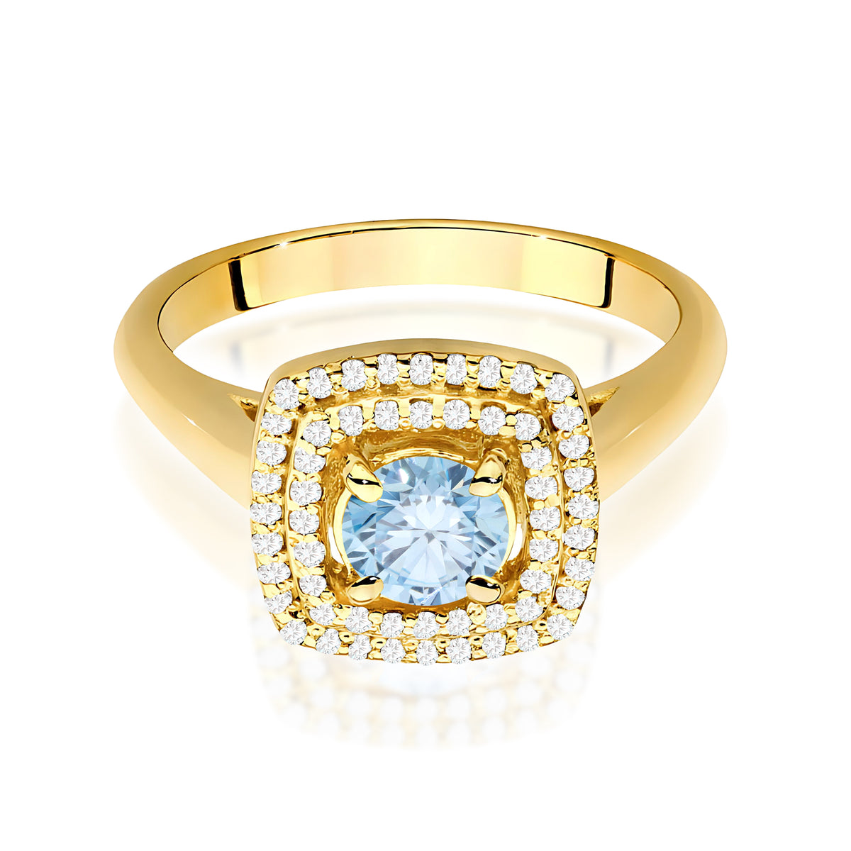 Inel Aur 14K cu Diamante Albastru de Laborator 0.78 ct