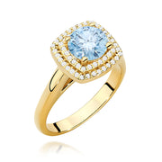Inel Aur 14K cu Diamante Albastru de Laborator 1.28 ct