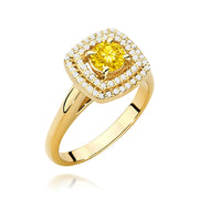 Inel Aur 14K cu Diamante Galben de Laborator 0.78 ct