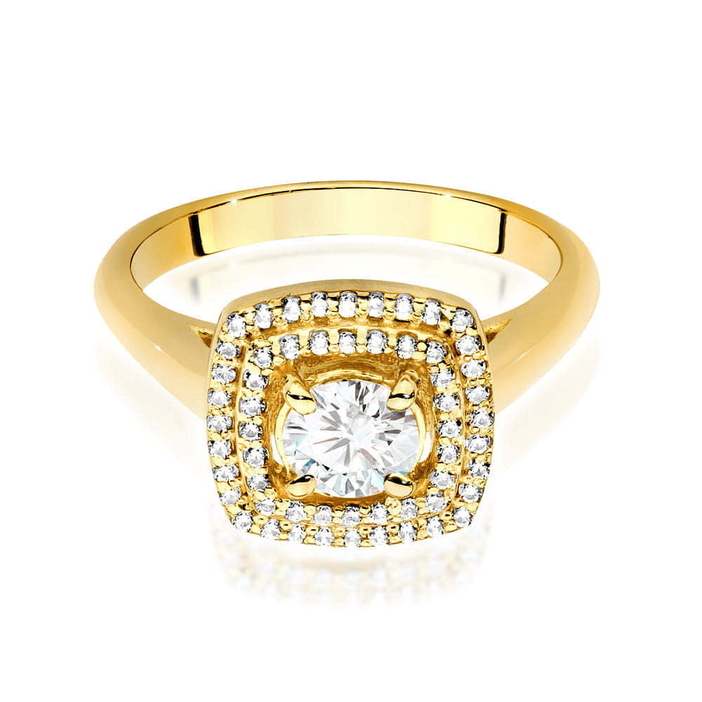 Inel Aur 9K cu Diamante Naturale 0.78 ct